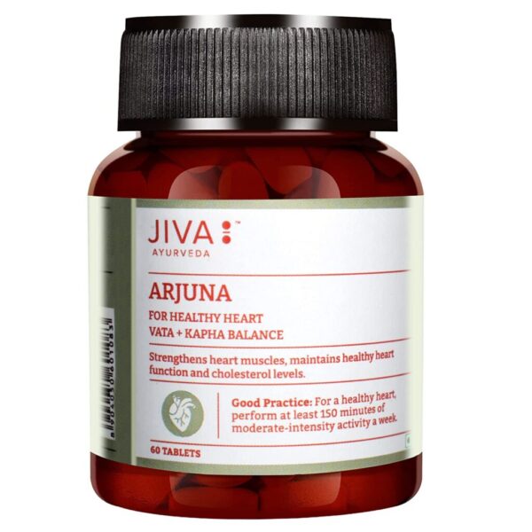 Jiva Ayurveda Arjuna (60 Tablets) For heart failure, cholesterol level, healthy cardiovascular system, digestive functioning