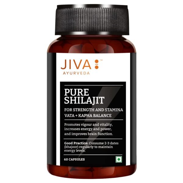 Jiva Ayurveda Pure Shilajeet (60 Capsules) For vigour and vitality, energy and power, brain function