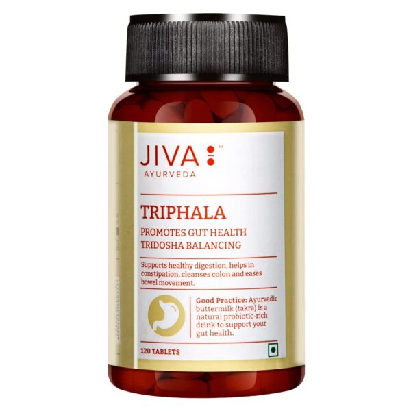 Jiva Ayurveda Triphala Ayurvedic (120 Tablets) For bowel movement, eye and hair related problems