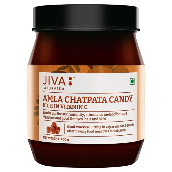 Jiva Ayurveda Chatpata Amla Candy - 400 g For Digestion, immune system, Stimulating Metabolsim