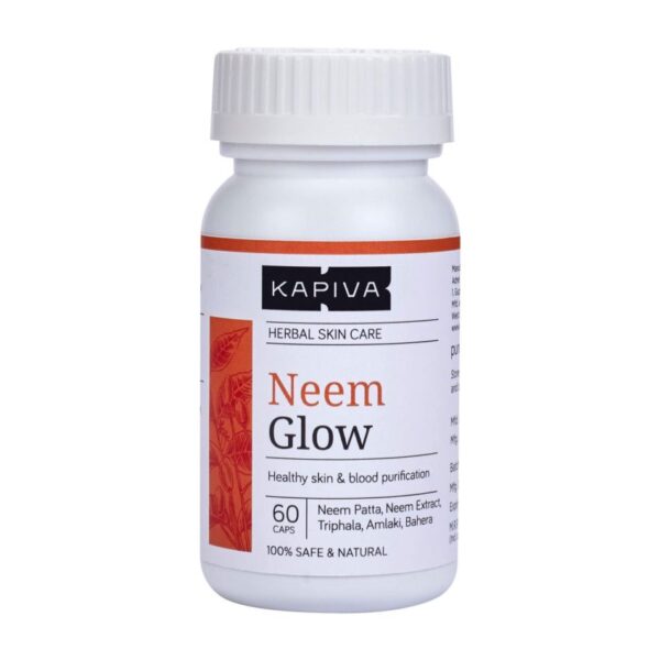 KAPIVA NEEM GLOW CAPSULES (60 CAPS) for clean skin cells, skin diseases, infections, fever, Cleans blood