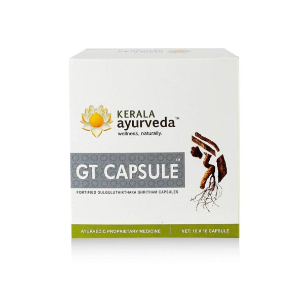 Kerala Ayurveda GT CAPSULE 100 NOS for rheumatic diseases, non-healing ulcers, skin diseases