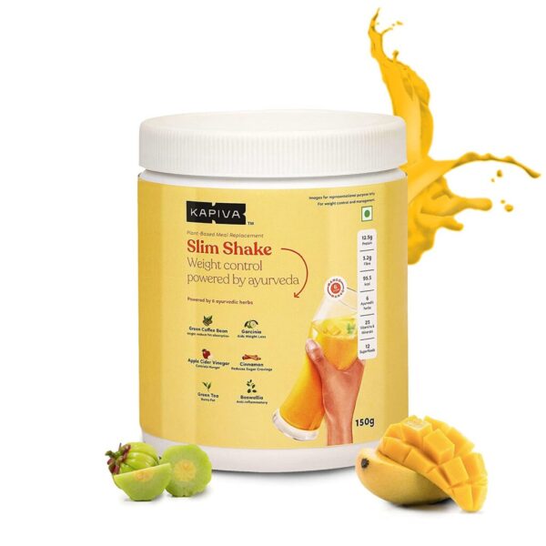 Kapiva Meal Replacement Slim Shake Mango 150g for smooth digestions