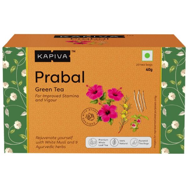 Kapiva Prabal Stamina and Vigour Green Tea 20 Tea Bags for physical weaknesses