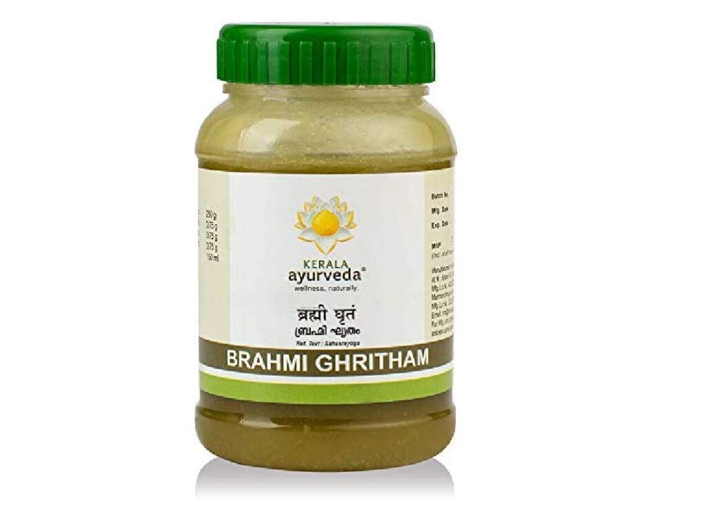 Kerala-Ayurveda-Brahmi-Ghritham-150-ml-scaled-1.jpg Kerala Ayurveda Brahmi Ghritham 150 ml for Improves intelligence, learning skills and speech, Improves skin texture - Image 1