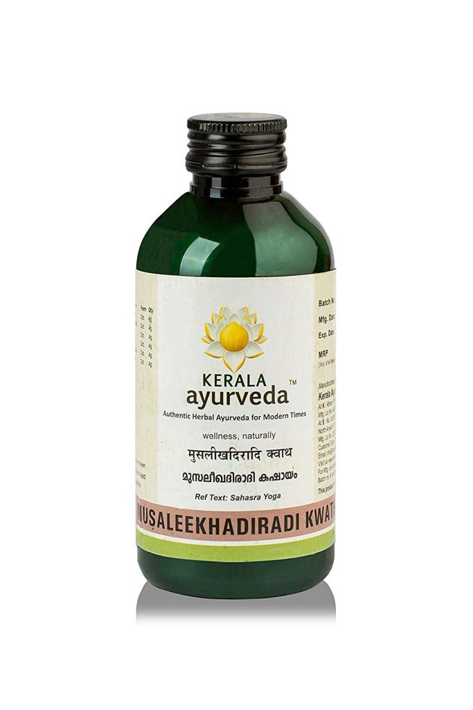 Kerala-Ayurveda-Musleekhadiradi-Kwath-200-ml.jpg Kerala Ayurveda Musleekhadiradi Kwath 200 ml for gynaecological diseases - Image 1