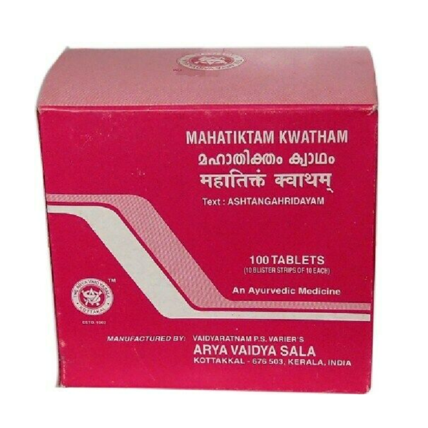 Kottakkal Ayurveda Mahatiktam kwatham 100 Tablet for Anxiety Stress Liver Disease