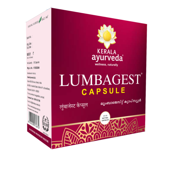 Kerala Ayurveda Lumbagest Capsule 90 Nos for low back pain & disc herniation Spondylitis and Sciatica