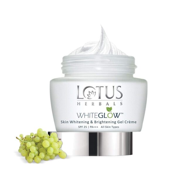Lotus Herbals WhiteGlow Skin Whitening And Brightening Gel, Face Cream - 40g with SPF-25, for all skin types