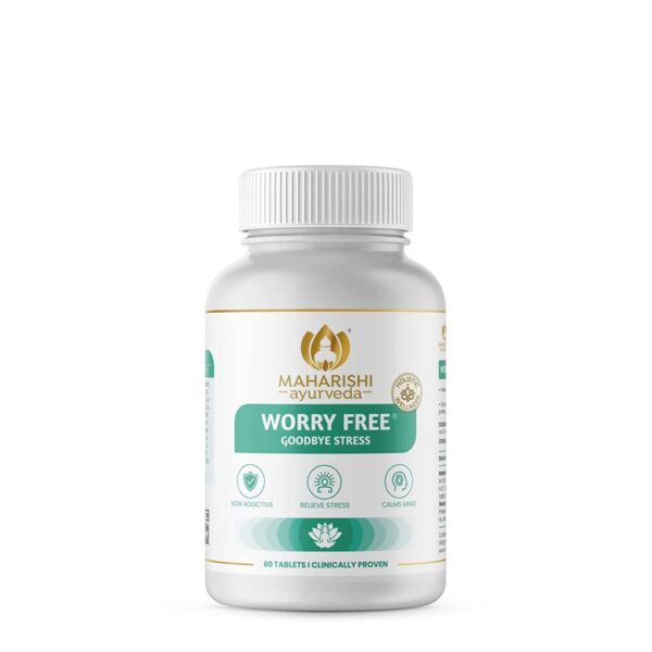 Maharishi Ayurveda Worry Free (60 Tablets) For Brain Health Support, alertness, memory, anxiety and stress