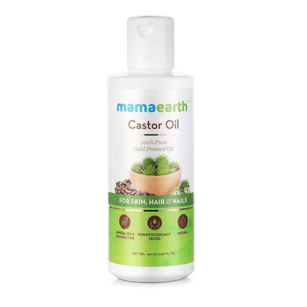 Mamaearth 100% Pure Castor Oil, Cold Pressed, To Support Hair Growth, Good Skin and Strong Nails, 150 ml
