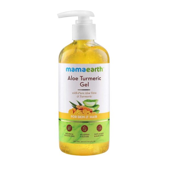 Mamaearth Aloe Turmeric Gel From 100% Pure Aloe Vera For Face, Skin & Hair with Turmeric & Vitamin E (300 ML)