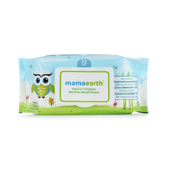 Mamaearth India's First Organic Bamboo Based Baby Wipes, 15 Wipes - 72 Wipes