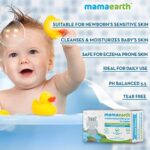 Mamaearth Moisturizing Baby Bathing Soap Bar, pH 5.5, with Goat Milk & Oatmeal. 75gms Each, Pack of 2, - Image 3