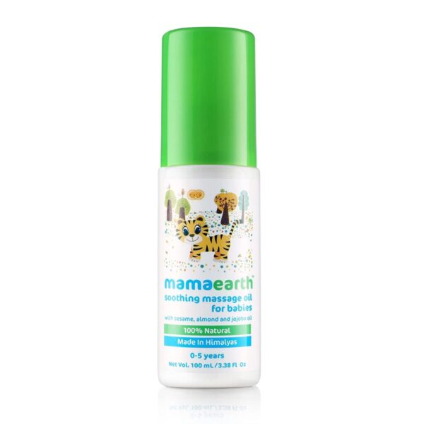 Mamaearth Soothing Baby Massage Oil, with Sesame, Almond & Jojoba Oil - 100 ml - 200 ml for 0-5 Yrs