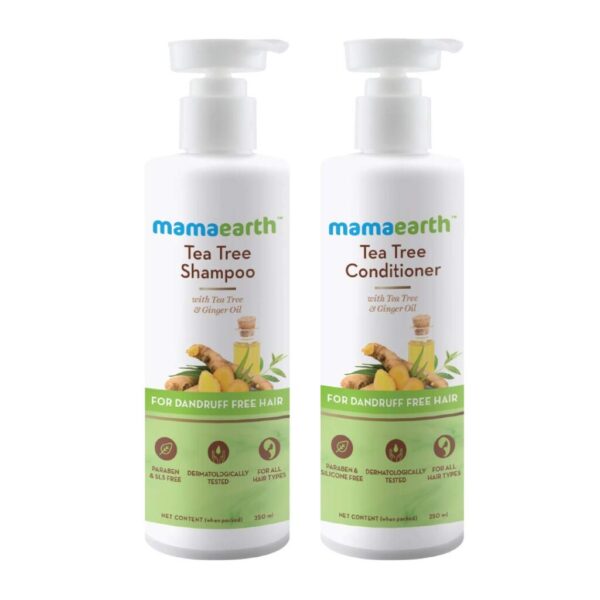 Mamaearth Tea Tree Anti Dandruff Hair Kit Tea Tree Shampoo, 250ml + Tea Tree Conditioner, 250ml