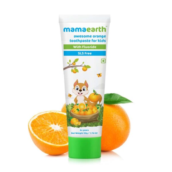Mamaearth Toothpaste for Kids Awesome Orange 4+ years 50gm (Pack of 2)