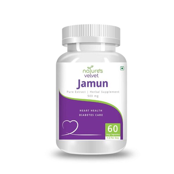 Natures Velvet Lifecare Jamun Pure Extract 500 mg, 60 Veggie Capsules For digestion, metabolism, diabetic patients