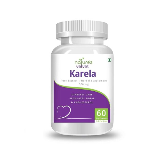 Natures Velvet Lifecare Karela Pure Extract 500 mg, 60 Veggie Capsules For digestion, metabolism, diabetic patients