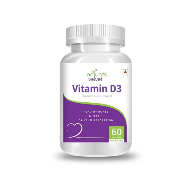 Natures Velvet Lifecare Vitamin D-3 - 60 Softgels For Bone and Teeth Health, cardiovascular health