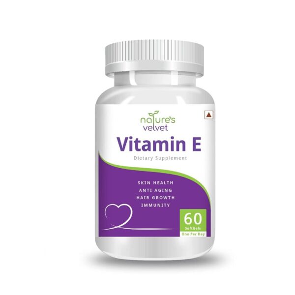 Natures Velvet Lifecare Vitamin E, 60 Softgels For healthy skin, healthy hair, making nerves stronger