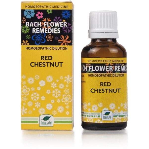New Life Bach Flower Red Chestnut (30ml) For constant worry, stress, Fear Something Will Happen