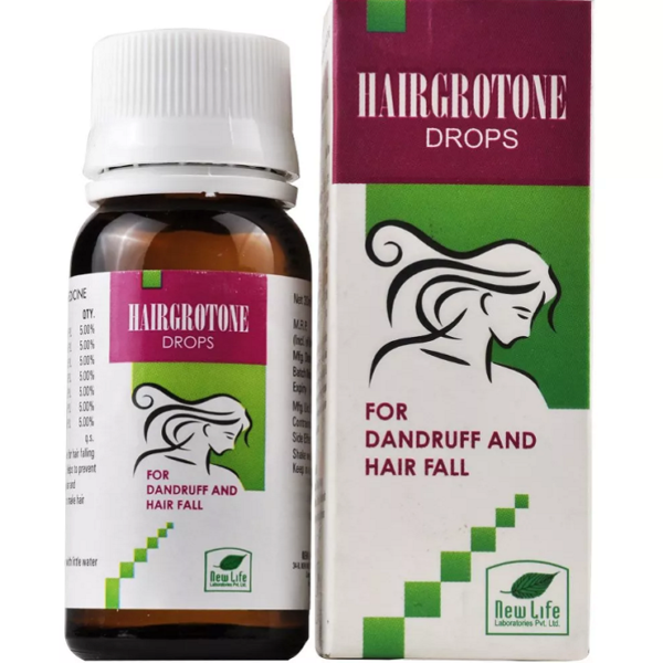 New Life Hairgrotone Drops (30ml) For excess hairfall, baldness, premature hair greying, scalp dryness