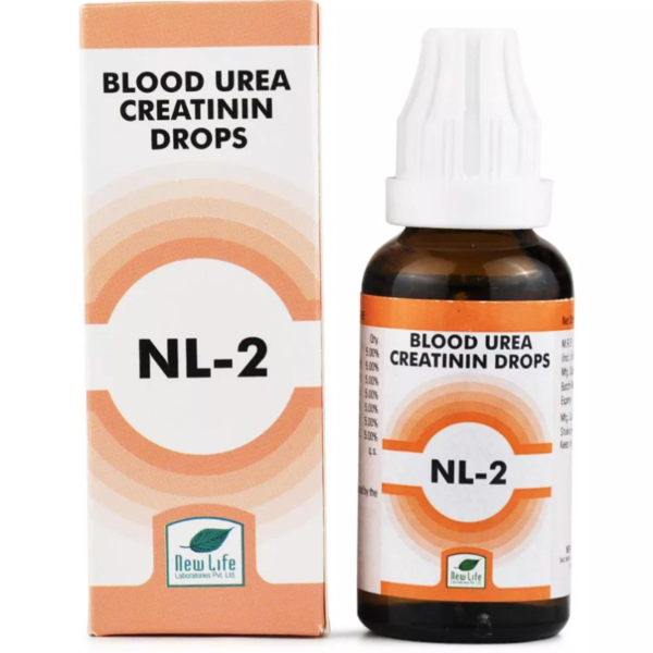 New Life NL-2 (Blood Urea And Creatinin Drops) (30ml) For burning in urethra, immune system, overall wellbeing