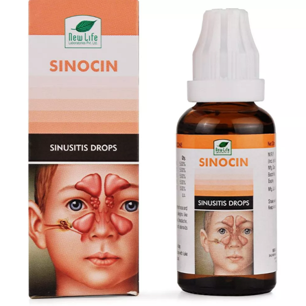 New Life Sinocin Drops (30ml) For Sinus, Nasal Allergies Due to Dust, Pollution, Nasal Polypus, Adenoids