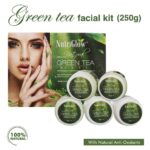 NutriGlow Green Tea Facial Kit 250gm For Deep Cleansing, Acne Prone, Oily Skin | 5-Pieces Skin Care Set - Image 2