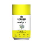 Nutriherbs Omega 3 800mg 90 Veg Capsules with DHA Rich Algae Extract and EPA For HDL Levels, Strong Hair and Nails