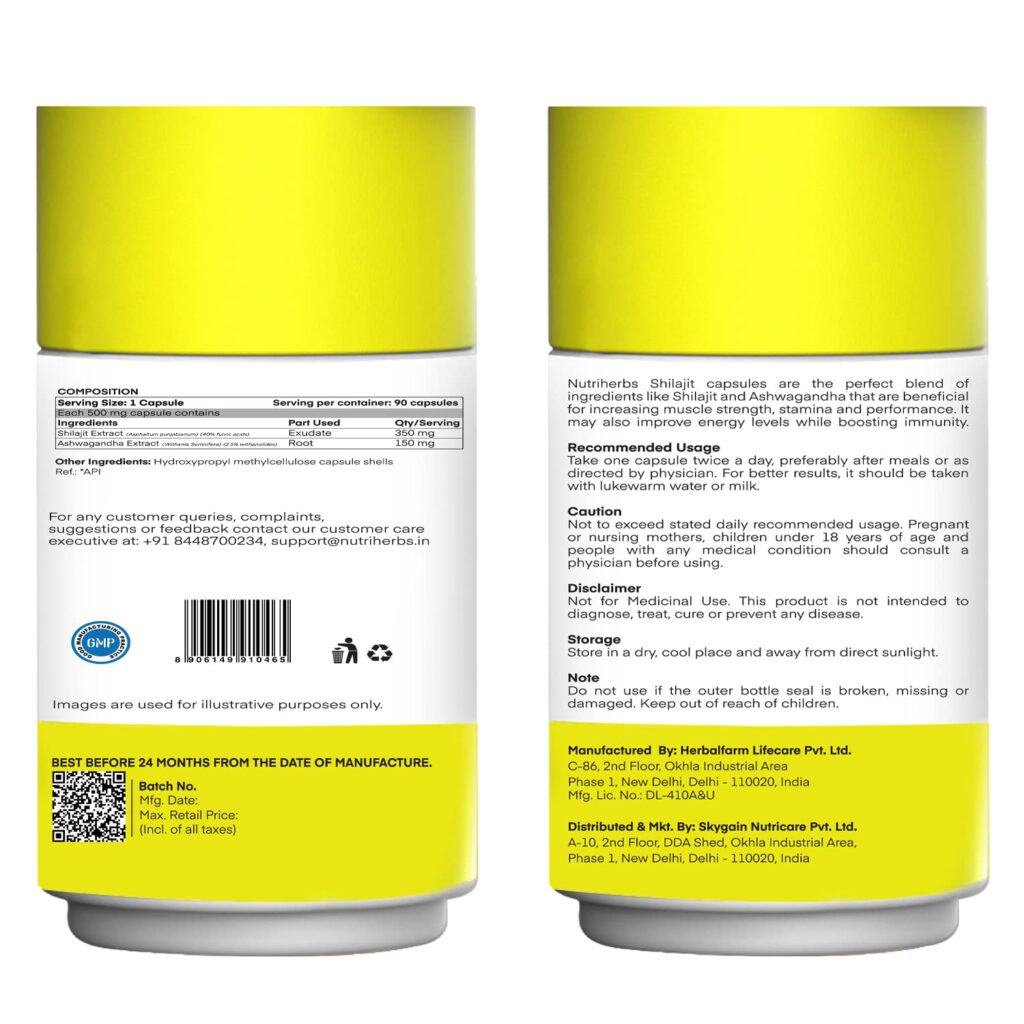 Nutriherbs-Pure-Shilajit-Extract-500mg-Capsules-90-Veg-Capsules-2-scaled-1.jpg Nutriherbs Pure Shilajit/Shilajeet Extract 500mg Capsules - 90 Veg Capsules For weakness, lost Stamina - Image 2