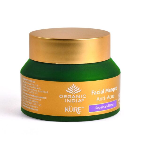 Organic India Kure Facial Masque Anti-Acne 25 gm for pimples, acne scars, blackheads skin care