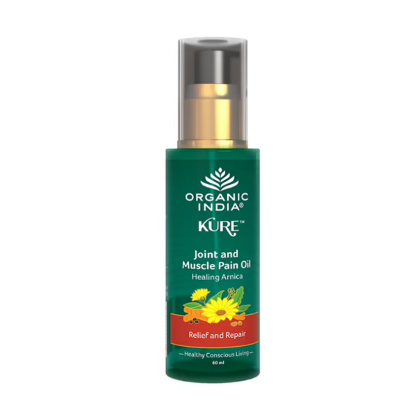 Organic India Kure Joint and Muscle Pain Oil Healing Arnica 60 ml for joint pain, arthritic pain