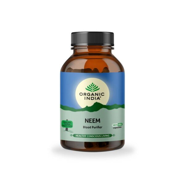 Organic India Neem Veg Capsule 180 vegicaps for bacterial, viral and fungal infections, skin problems