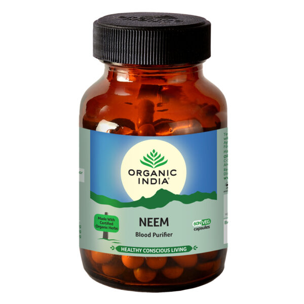Organic India Neem Veg Capsule 60 vegicaps for bacterial, viral and fungal infections, skin problems