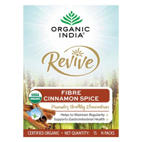 Organic India Revive Fibre Cinnamon Spice (8gm Each) 15 Sachets for constipation, bloating