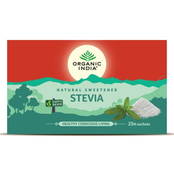 Organic India Stevia Natural Sweetener 25 Sachets for blood sugar level