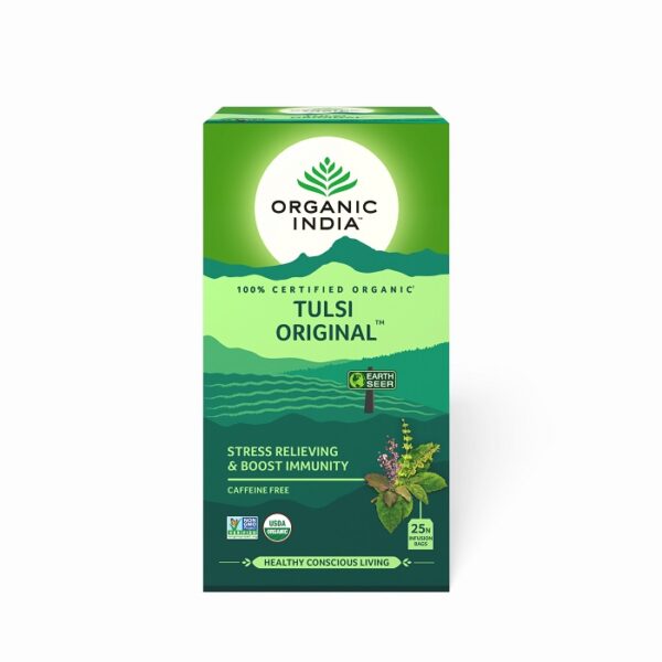 Organic India Tulsi Tea Original 25 tea bags for anti-stress, Improves digestion and metabolism