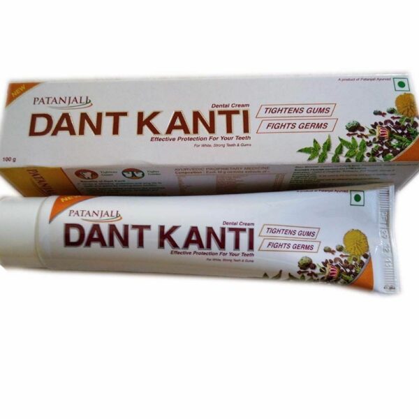 Patanjali Ayurveda Dant Kanti Natural Toothpaste 100 gm, Peoria, gingivitis, bad odor in gums periodontal disease