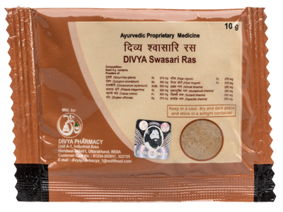 Patanjali Divya Swasari Ras 10gm x 4, Cures cough, coryza, cold, asthma, sneezing, bronchitis