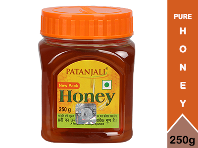 Patanjali Ayurveda Pure Honey 250g for cold, cough and fever reducing the body weight acidity