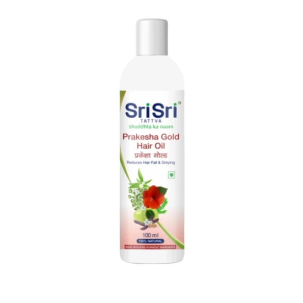 Sri Sri Tattva Ayurvedic Prakesha Gold Hair Oil For Hair Fall and Greying Of Hair, 100ml