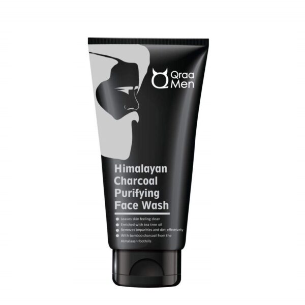 QRAA Himalayan Charcoal Purifying Face Wash - 100g For acne, blackheads and pimples