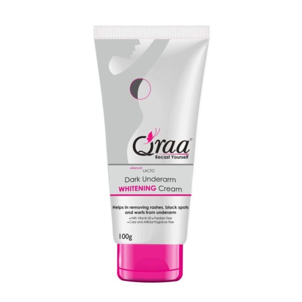 Qraa Advanced Lacto Dark Sensitive Underarm Whitening Cream, 100g For even toned underarms