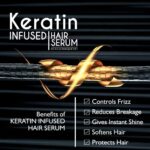Qraa Keratin Infused Hair Serum, 100ml For Dry and Damaged Hair, control frizz, damage repairs - Image 3
