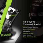 Qraa Men Activated Bamboo Charcoal Scrub with Essential Oils, 100g For deep cleansing - Image 2