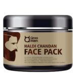 Qraa Men Haldi Chandan Face Pack - 100g for Skin Brightening/Lightening with Turmeric Oil & Sandalwood