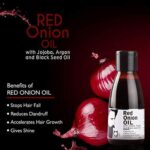 Qraa Men Red Onion Oil with Black Seed Oil, Cold Pressed, 100ml For hair fall, dandruff, hair growth - Image 2