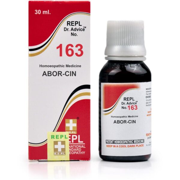 REPL Dr. Advice No 163 (Abor-Cin) (30ml) For Fear of Abortion, Severe Cramping, Stress, Tension, Abdominal Pain
